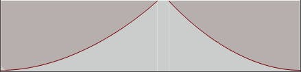 A graphical representation of an exponential fade curve, displaying a gradual start that becomes much steeper toward the middle and end.