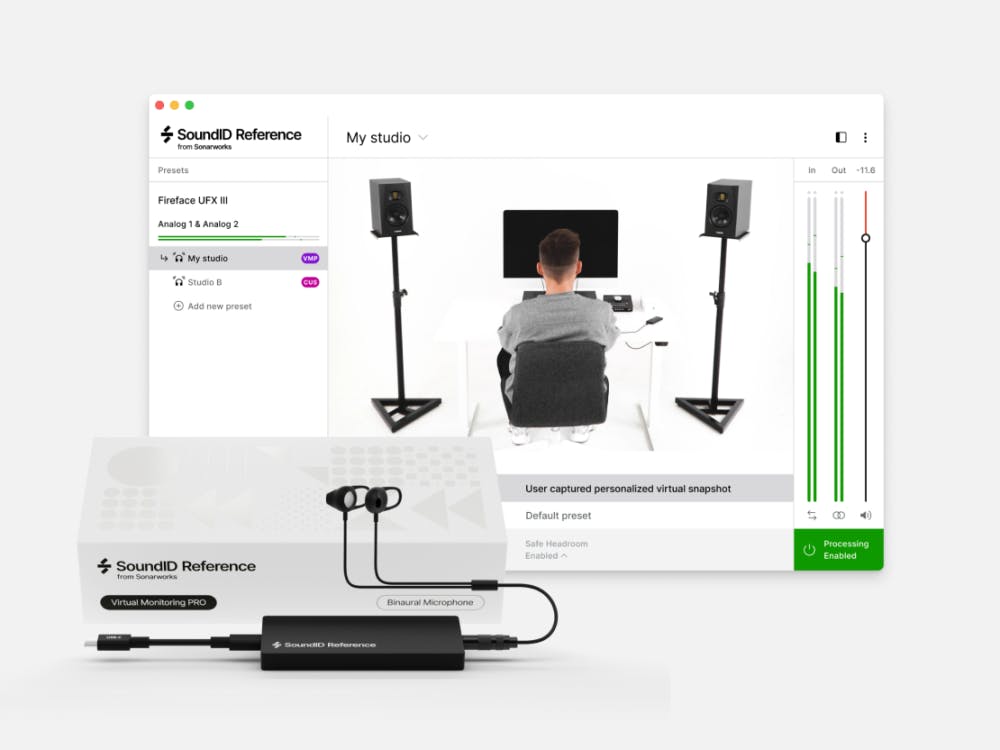 Soundid Reference Virtual Monitoring Pro Binaural Measurement Studio Setup