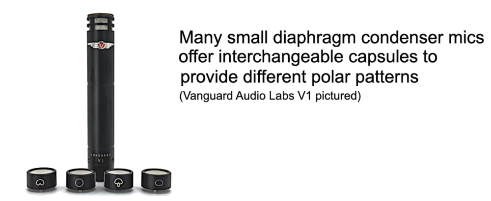 Vanguard Audio Labs V1 small diaphragm condenser microphone with interchangeable capsules for different polar patterns