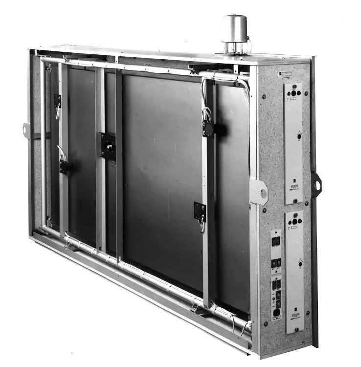 EMT 140 plate reverb unit with large tensioned steel plates used to artificially recreate reverberation as a delay-based effect